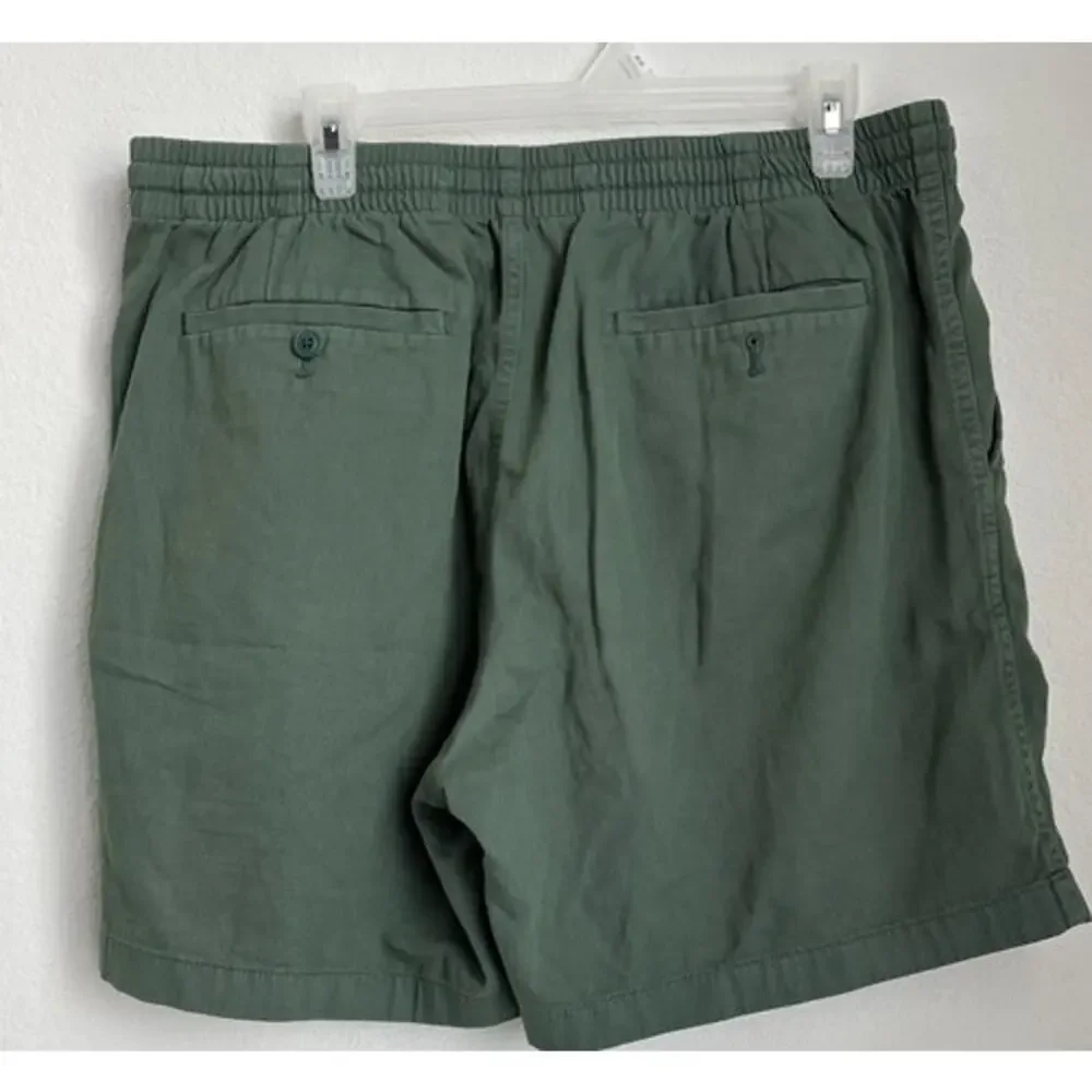 NWOT J.Crew Mens Green Linen-Blend Dock Short Size Large